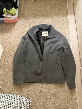 Djerf Avenue Gray Zip-Up Bomber Jacket